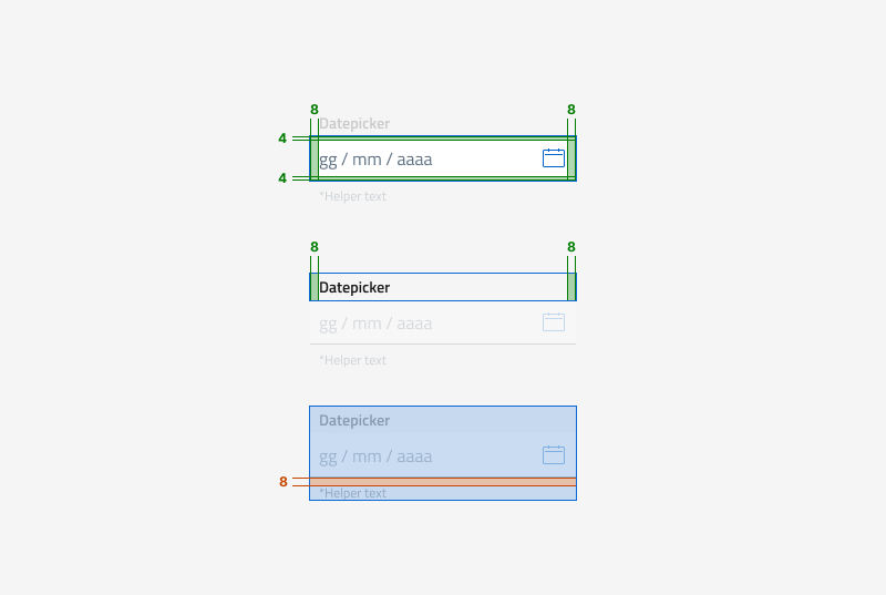 Specifiche di design del datepicker